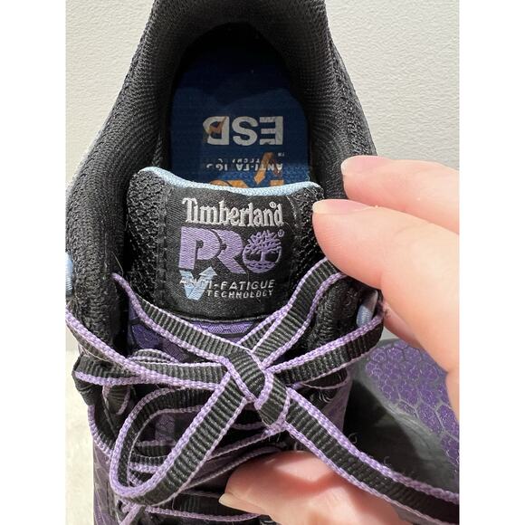 Women's Timberland PRO Powertrain Sport Alloy Toe Work Purple Sneaker Size 6W - Picture 11 of 11